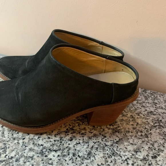 Poppy Barley Nubuck The Heeled Mule Black Suede 7 - Picture 10 of 14